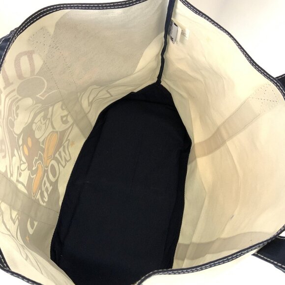 Walt Disney World 1971 Mickey Mouse Large Canvas Tote Bag Navy Souvenir - Picture 5 of 5